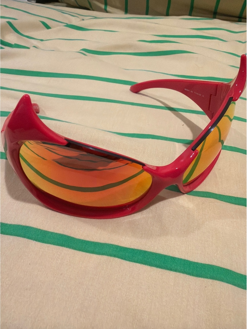 Balenciaga red horned framed sunglasses